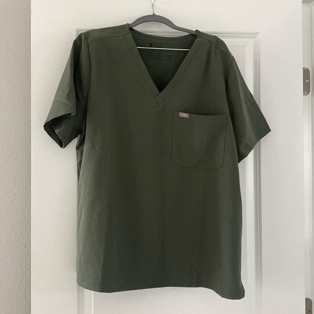 Figs Catarina One Pocket Scrub Top NWT XXL Moss Olive Green